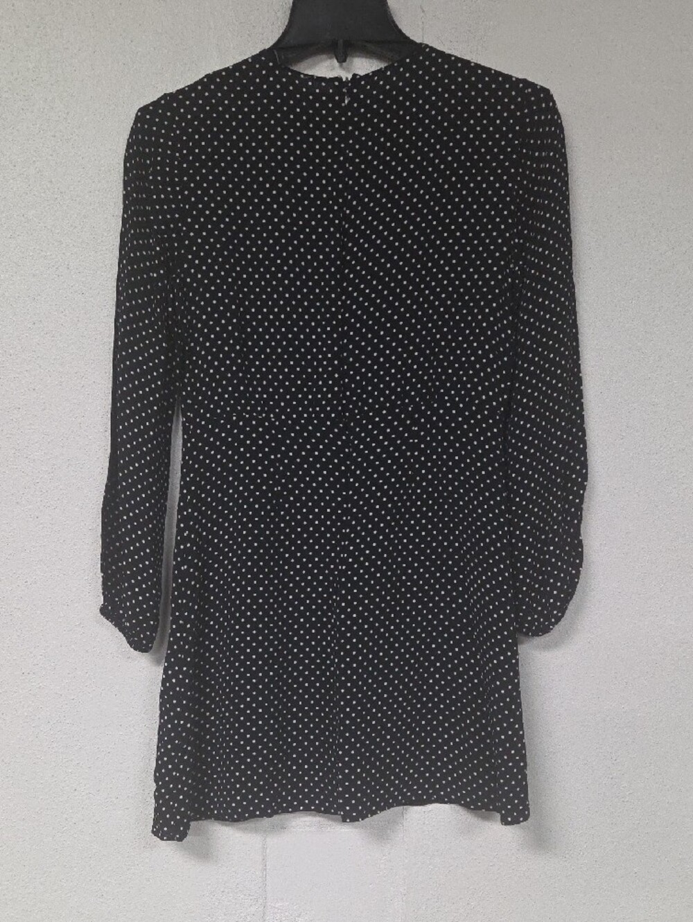 Theory Black and White Polka Dot Long-Sleeve Dress - Picture 4 of 6